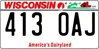WI license plate 413OAJ