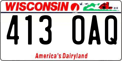 WI license plate 413OAQ