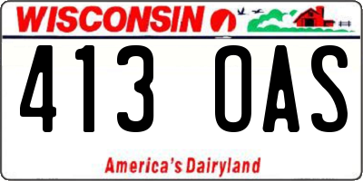 WI license plate 413OAS