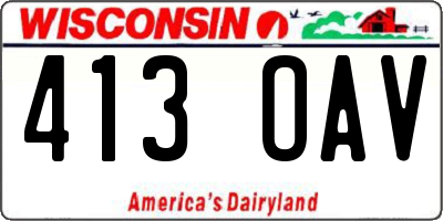 WI license plate 413OAV