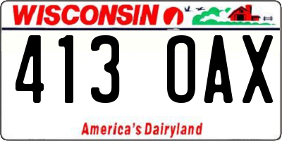 WI license plate 413OAX