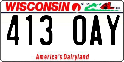 WI license plate 413OAY