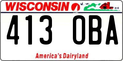 WI license plate 413OBA