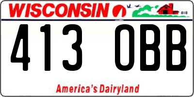 WI license plate 413OBB