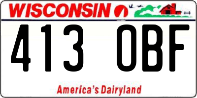 WI license plate 413OBF
