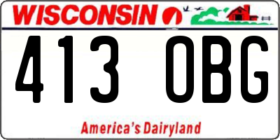 WI license plate 413OBG