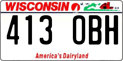 WI license plate 413OBH