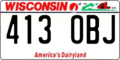 WI license plate 413OBJ