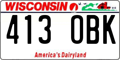 WI license plate 413OBK