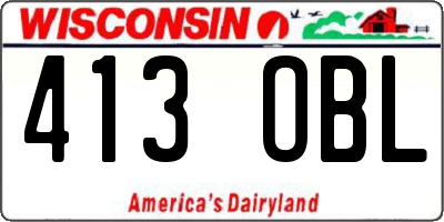 WI license plate 413OBL