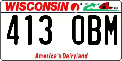 WI license plate 413OBM