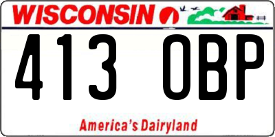 WI license plate 413OBP