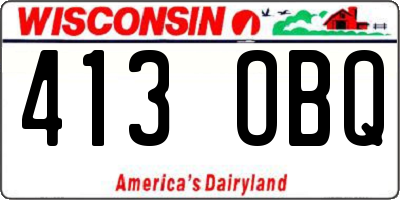 WI license plate 413OBQ