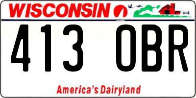 WI license plate 413OBR