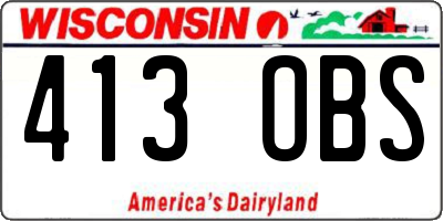 WI license plate 413OBS