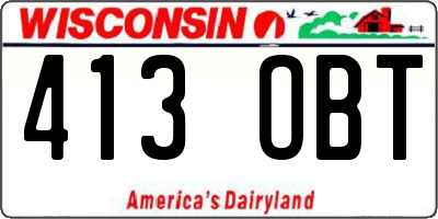 WI license plate 413OBT