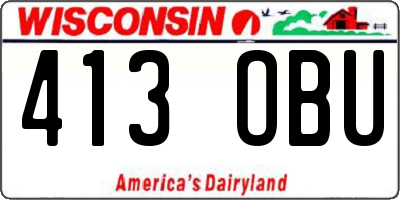 WI license plate 413OBU