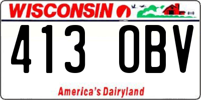 WI license plate 413OBV