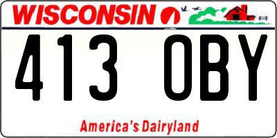 WI license plate 413OBY