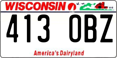WI license plate 413OBZ
