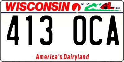 WI license plate 413OCA