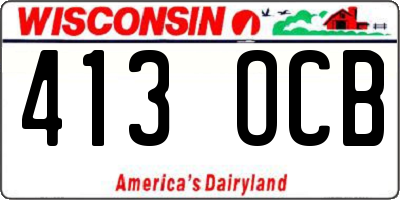 WI license plate 413OCB