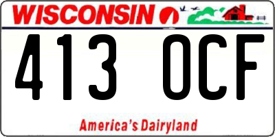WI license plate 413OCF