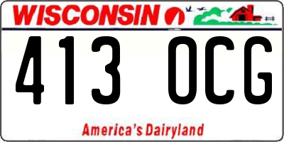 WI license plate 413OCG