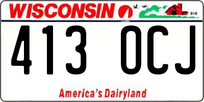 WI license plate 413OCJ