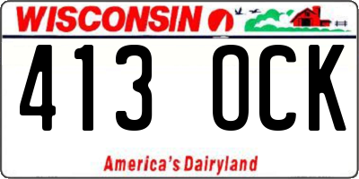 WI license plate 413OCK
