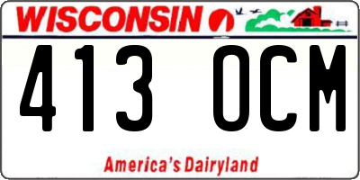 WI license plate 413OCM