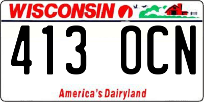 WI license plate 413OCN
