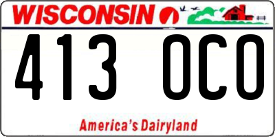 WI license plate 413OCO