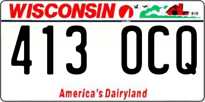 WI license plate 413OCQ