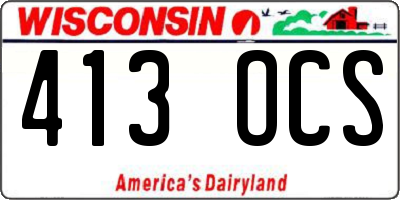 WI license plate 413OCS