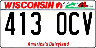 WI license plate 413OCV