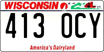WI license plate 413OCY