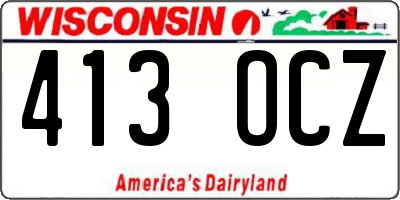 WI license plate 413OCZ