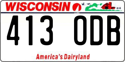 WI license plate 413ODB