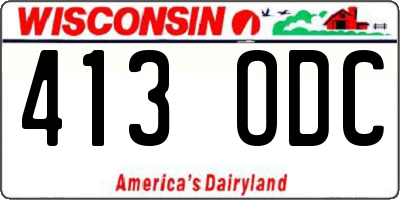 WI license plate 413ODC