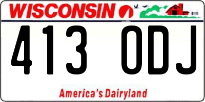 WI license plate 413ODJ