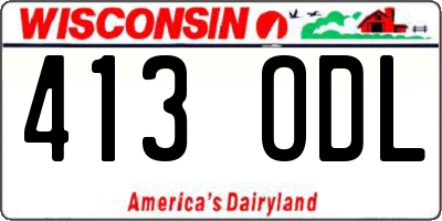WI license plate 413ODL