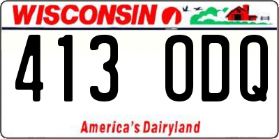 WI license plate 413ODQ