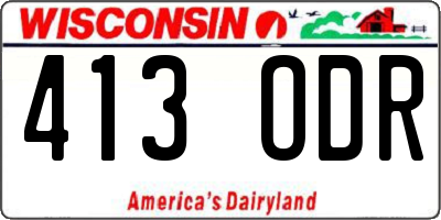 WI license plate 413ODR