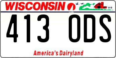 WI license plate 413ODS