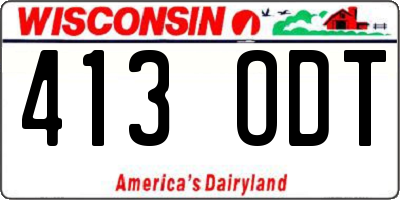 WI license plate 413ODT
