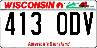 WI license plate 413ODV