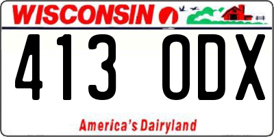 WI license plate 413ODX