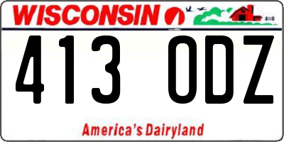 WI license plate 413ODZ