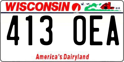 WI license plate 413OEA